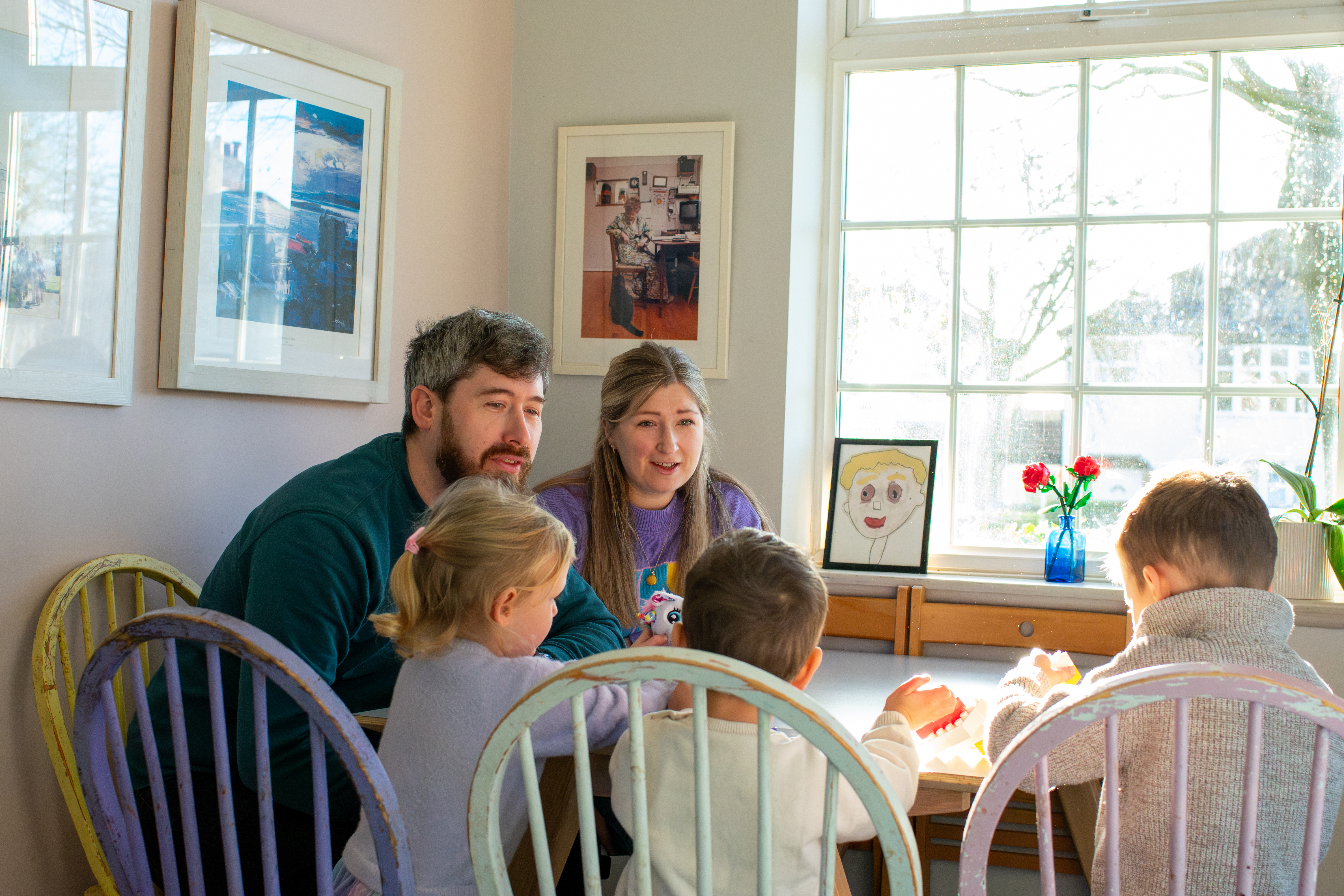 adopters family siblings children family dinner mum dad