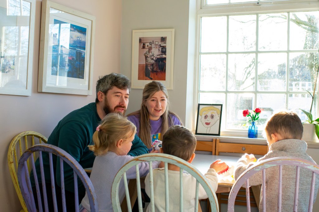 adopters family siblings children family dinner mum dad